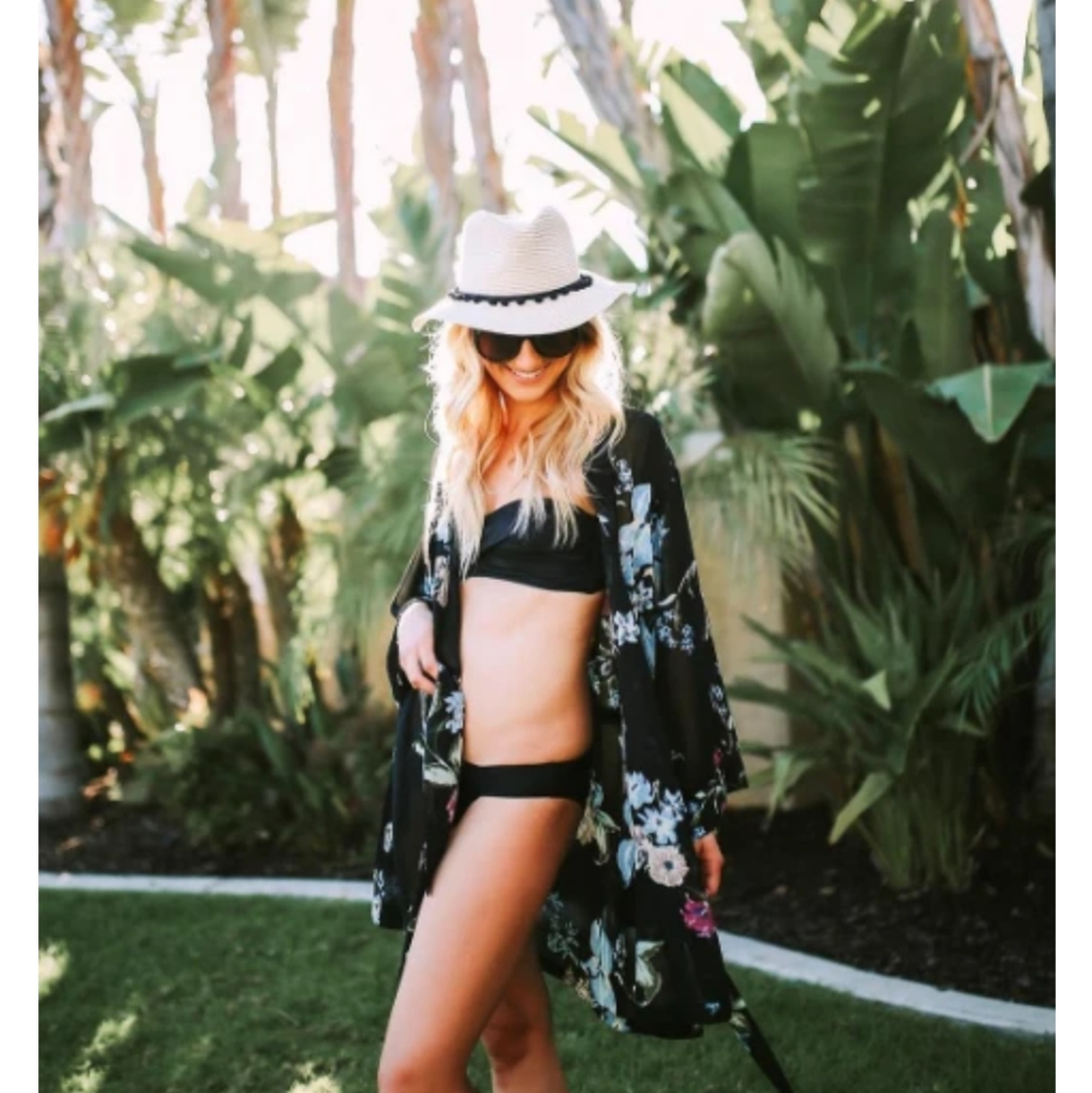 Sheer Dark Floral Robe